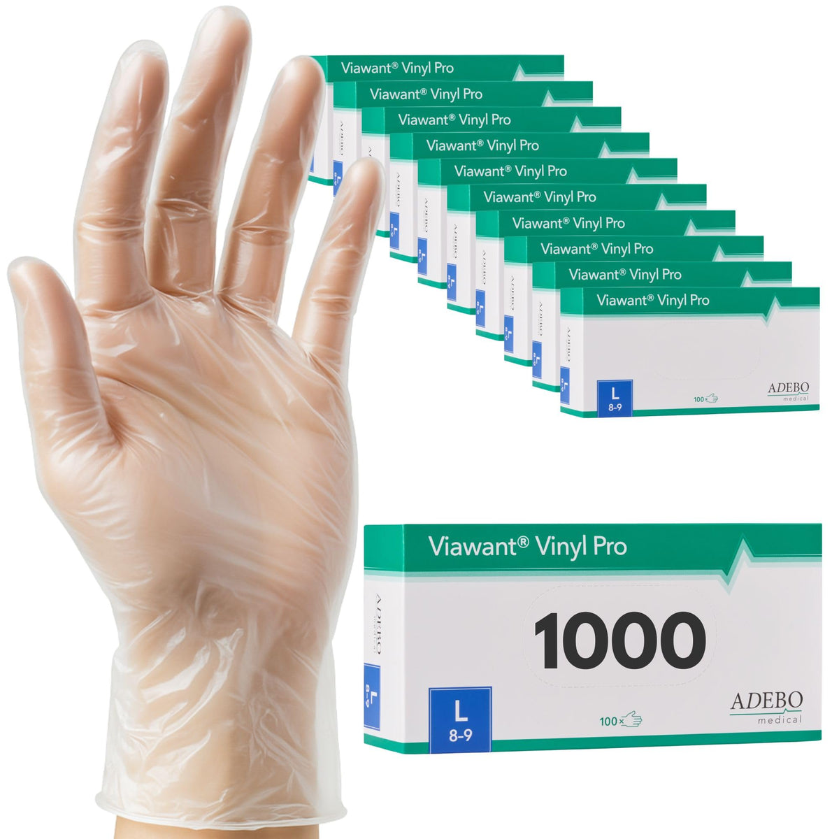 Vinyl Gloves Pack of 100 | M | Disposable Gloves Vinyl Gloves Very Touch Sensitive - Sturdy, Powder-Free & Latex Free - Tear-Resistant Rubber Gloves | Size XS, S, M, L, XL