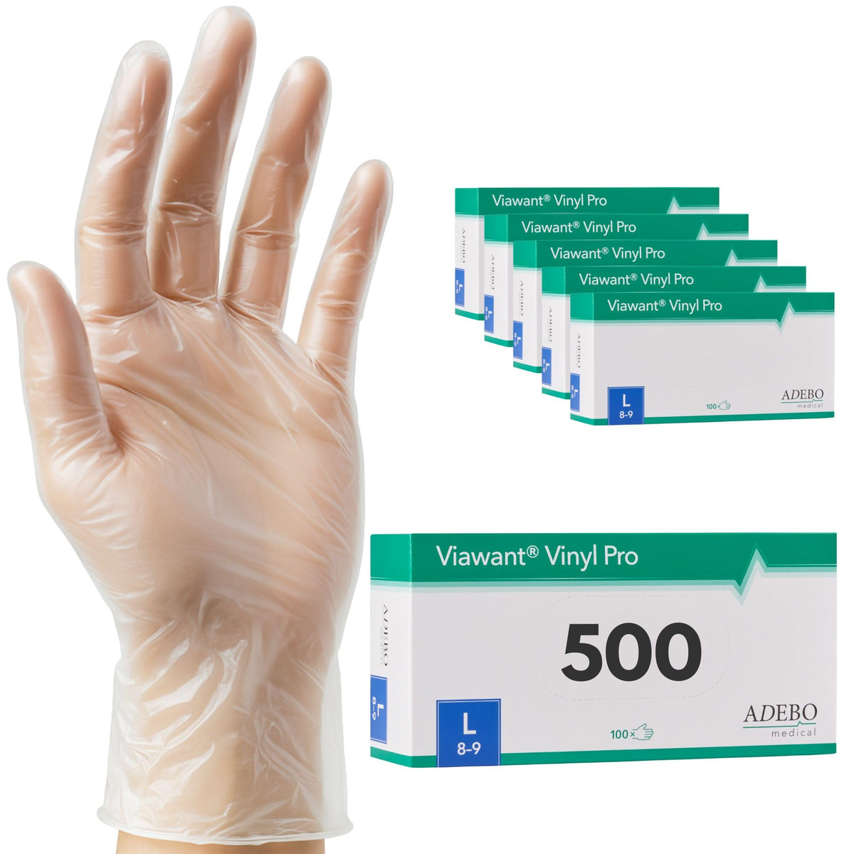 Vinyl Gloves Pack of 100 | M | Disposable Gloves Vinyl Gloves Very Touch Sensitive - Sturdy, Powder-Free & Latex Free - Tear-Resistant Rubber Gloves | Size XS, S, M, L, XL