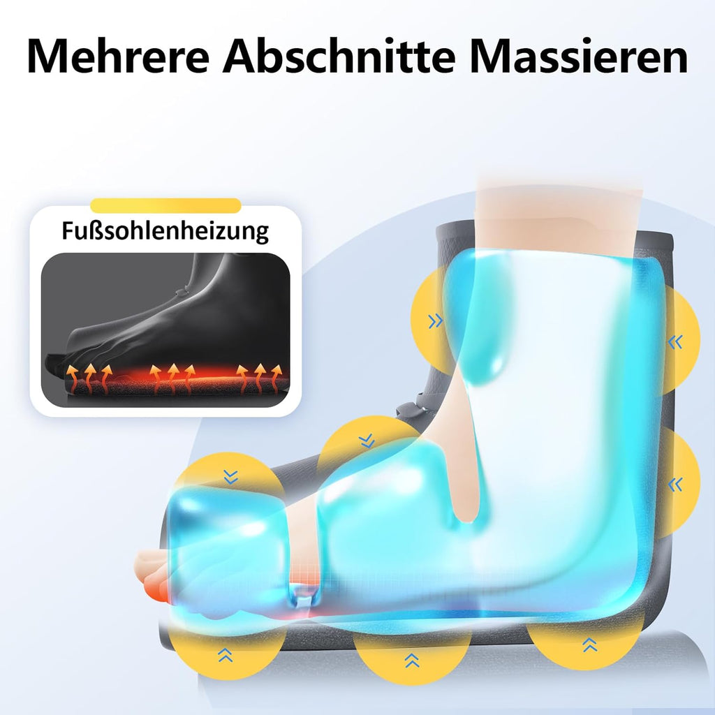 Comfytemp Wireless Foot Massager Air Compression Massage with 2500 mAh Battery, Foot Sole Heating with DIY Control via App and Push Button for Ankle, Heel, Sole, Arch for Both Feet (Pack of 2)