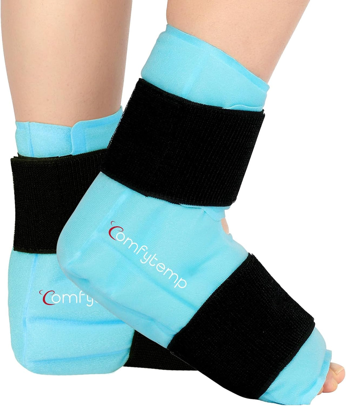 Comfytemp Fully Wrapping Cooling Cuff Foot (Pack of 2), Cooling Bandage Ankle for Waterless Ice Bath After Sports, Reusable Large Cooling Pads Gel for Plantar Fasciitis (21 x 22 cm, 900 g)