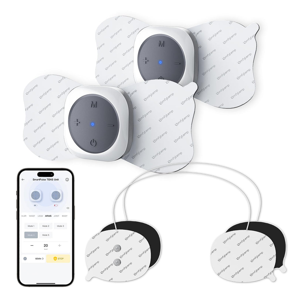 Comfytemp TENS Device Electrode Pads (Only for K6122/K6114), Pack of 2 + 2 Wireless Pads (6 x 13/7 x 9 cm) Reusable, High-Quality Self-Adhesive Performance and Non-Irritating Electrotherapy