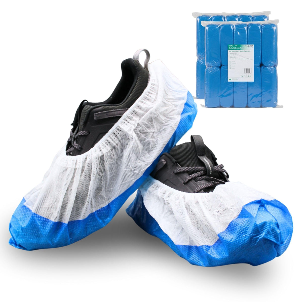 ADEBO Waterproof Shoe Covers, Pack of 100, CPE Overshoes 3 g, Non-Slip, Tear-Resistant, Universal Fit, Disposable, for Household and Commercial Use
