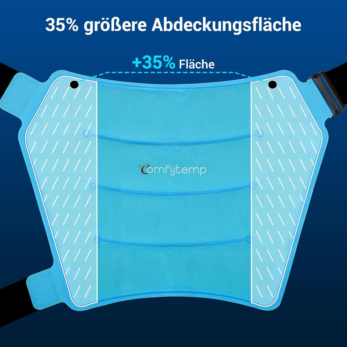 Comfytemp Large Cooling Pad Cooling Cuff for Hips, Groin, Buttocks, Thighs and Leg, 51 x 35 cm, Cool Pack Gel with Fasteners, Cooling Bandage, Cooling Pad, Reusable, Cold Warm Compress