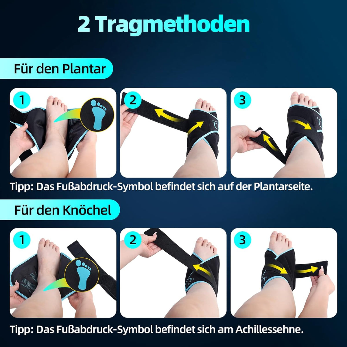 Comfytemp Cooling Cuff Foot Ankle Gel Cooling Pads (1 Piece) Cooling Bandage Ankle Pain Relief Cold Warm Compress Reusable Plantar Fasciitis Heel Spurs Rheumatism After Surgery Gifts