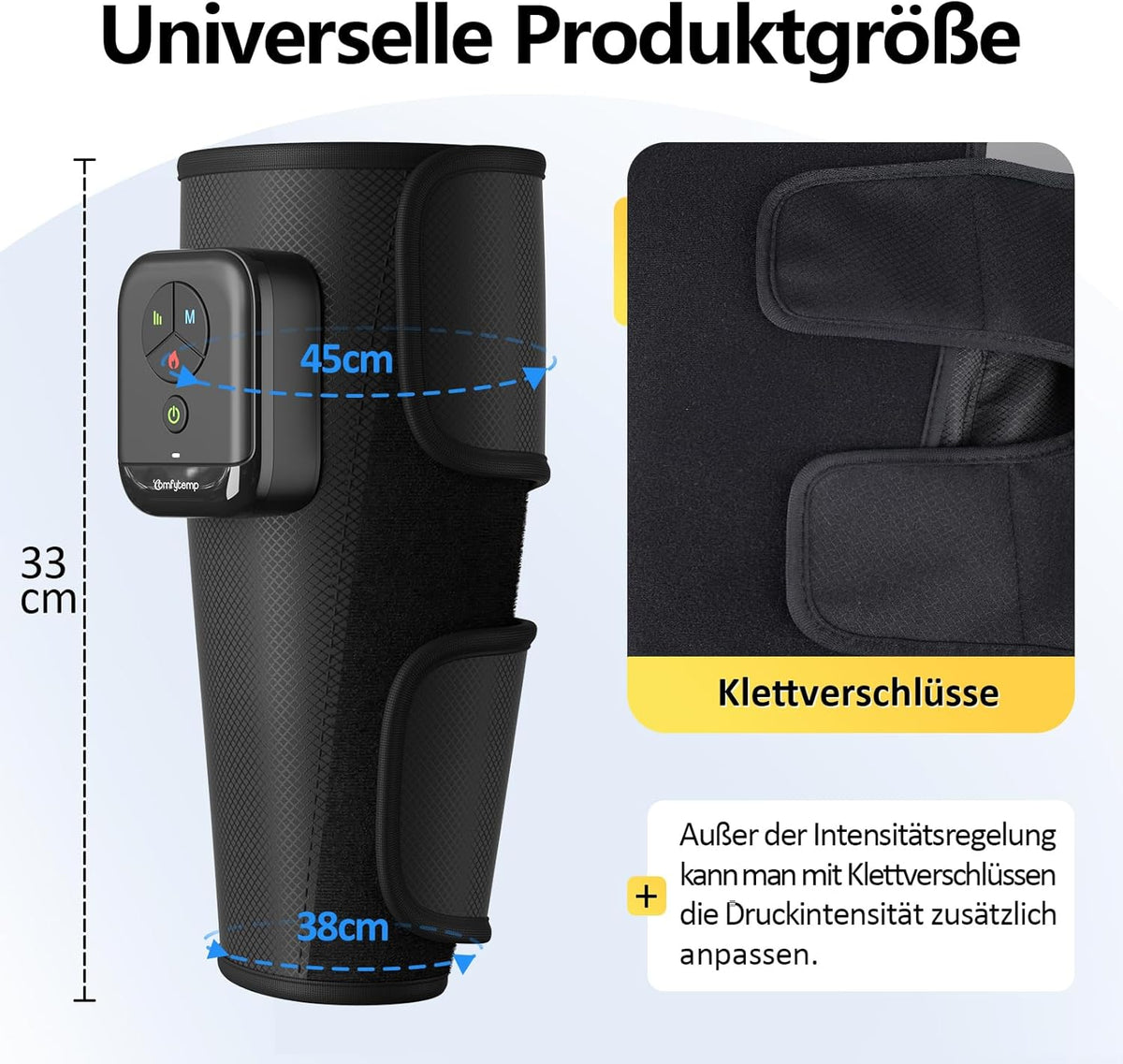 Comfytemp Wireless Leg Massager (2 Pieces) Air Compression Massage with Heating for Legs Calves Lower Leg 45 x 33 cm Massager with DIY, Control at the Touch of a Button and App 2500 mAh Battery