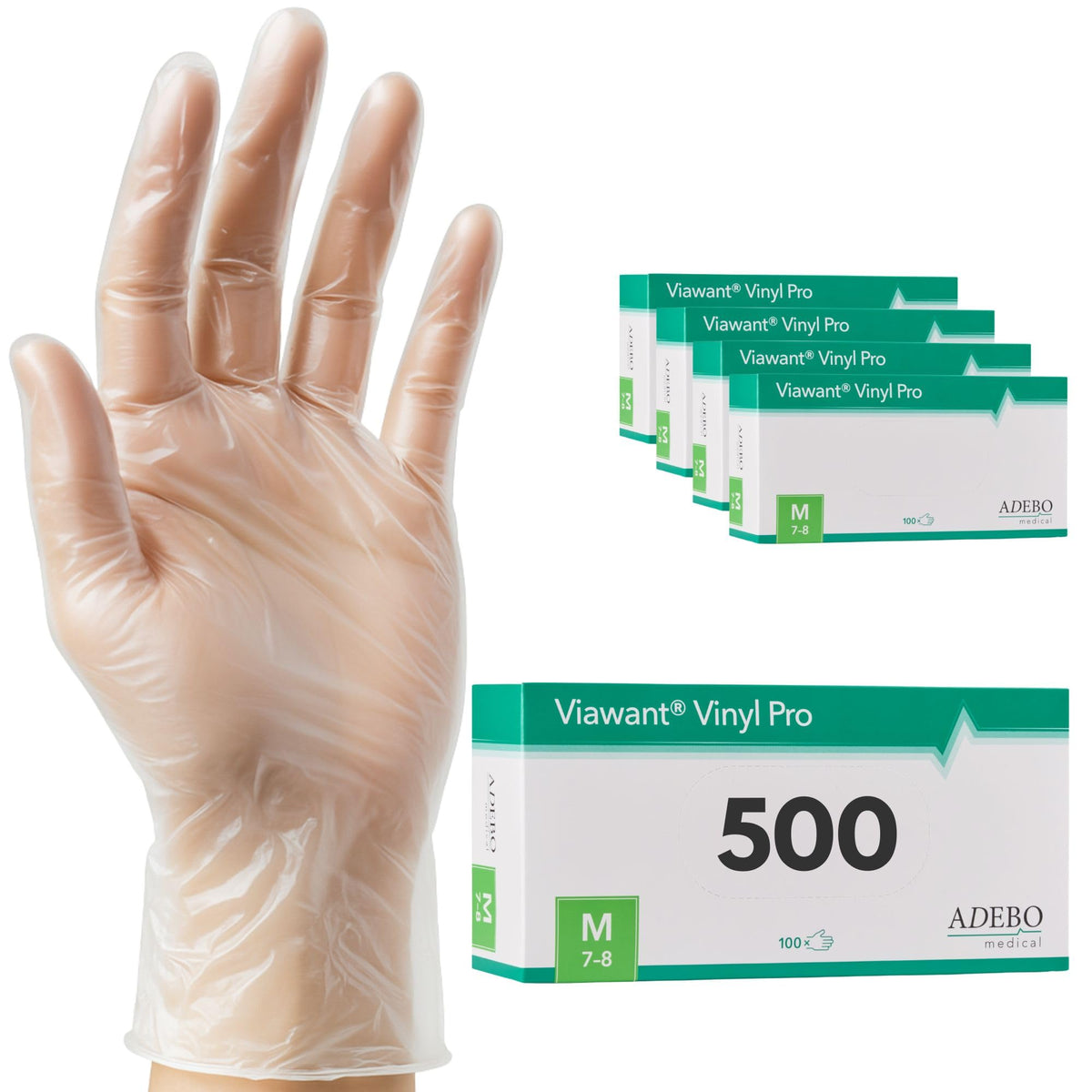 Vinyl Gloves Pack of 100 | M | Disposable Gloves Vinyl Gloves Very Touch Sensitive - Sturdy, Powder-Free & Latex Free - Tear-Resistant Rubber Gloves | Size XS, S, M, L, XL