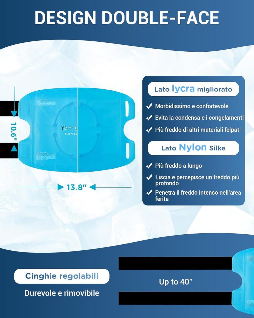 Comfytemp Reusable Cold & Heat Therapy for Knee Replacement Surgery to Relieve Pain, Injury, Swelling, Sprains, Bruises