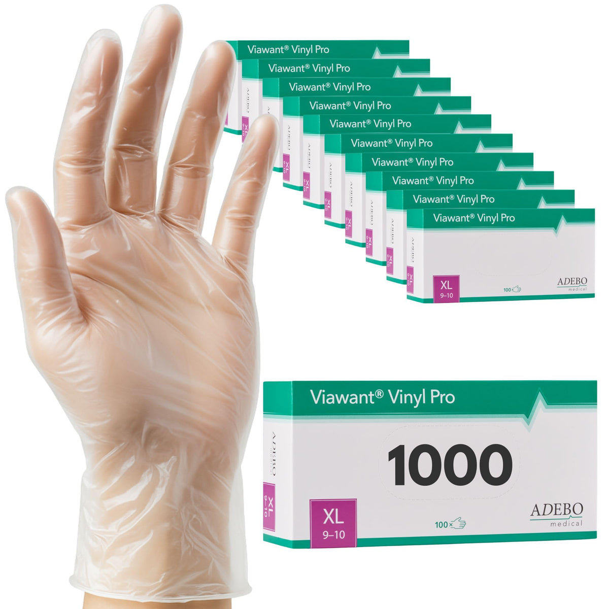 Vinyl Gloves Pack of 100 | M | Disposable Gloves Vinyl Gloves Very Touch Sensitive - Sturdy, Powder-Free & Latex Free - Tear-Resistant Rubber Gloves | Size XS, S, M, L, XL