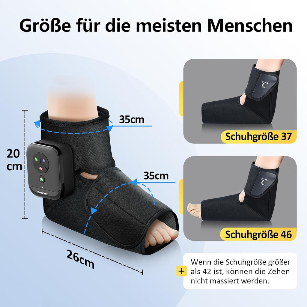 Comfytemp Wireless Foot Massager Air Compression Massage with 2500 mAh Battery, Foot Sole Heating with DIY Control via App and Push Button for Ankle, Heel, Sole, Arch for Both Feet (Pack of 2)