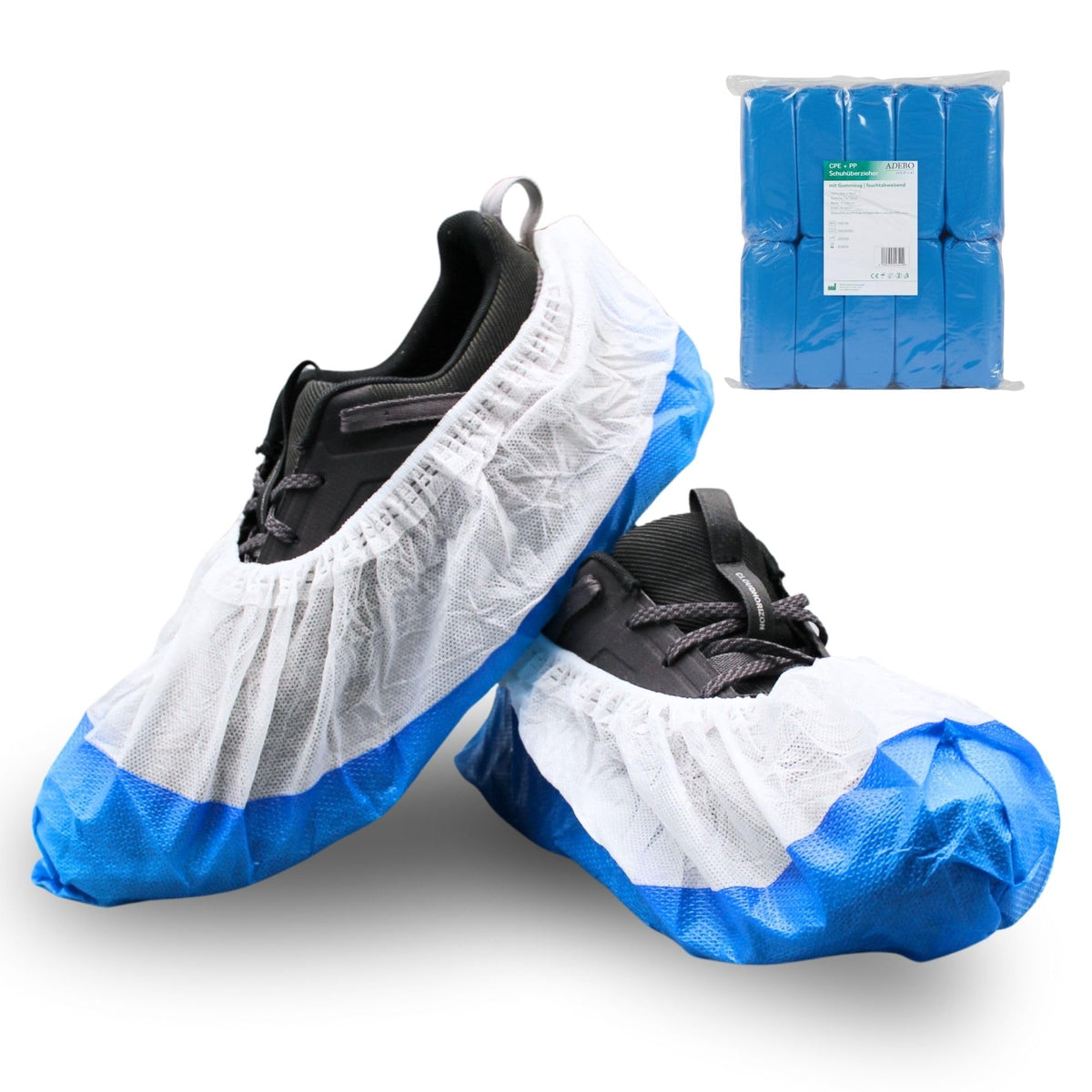 ADEBO Waterproof Shoe Covers, Pack of 100, CPE Overshoes 3 g, Non-Slip, Tear-Resistant, Universal Fit, Disposable, for Household and Commercial Use