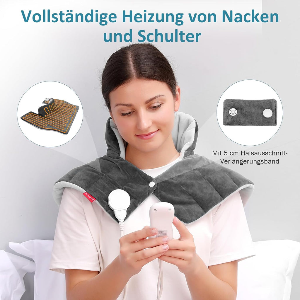 Comfytemp Fully Weighted Heating Pad for Neck Shoulder with 9 Heat Levels 0.5-9h Automatic Shut-Off 1 kg Neck Warmer Shoulder Warmer Electric Heat Pad Gifts for Mothers, Women, Mum, Dad
