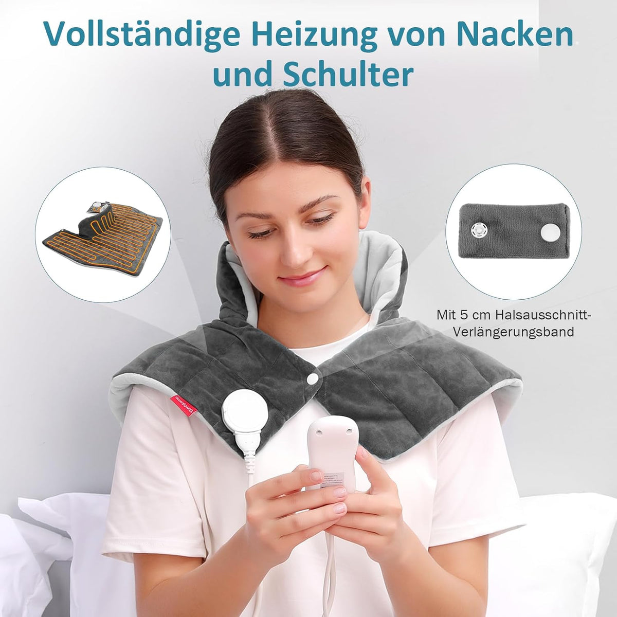 Comfytemp Fully Weighted Heating Pad for Neck Shoulder with 9 Heat Levels 0.5-9h Automatic Shut-Off 1 kg Neck Warmer Shoulder Warmer Electric Heat Pad Gifts for Mothers, Women, Mum, Dad