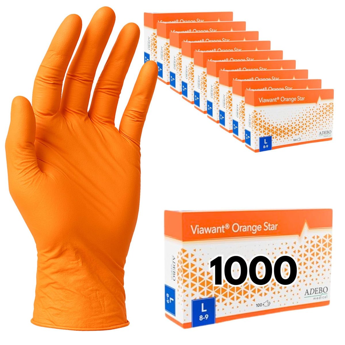 Disposable Gloves, XXL, Nitrile Gloves, Blue, Powder-Free, Latex-Free, Tear-Resistant & Sensitive EN 455 & EN 374, Size XS, S, M, L, XL, XXL Pack of 100