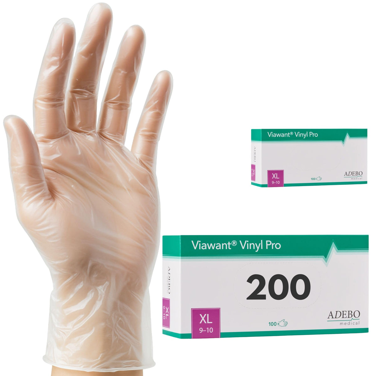 Vinyl Gloves Pack of 100 | M | Disposable Gloves Vinyl Gloves Very Touch Sensitive - Sturdy, Powder-Free & Latex Free - Tear-Resistant Rubber Gloves | Size XS, S, M, L, XL
