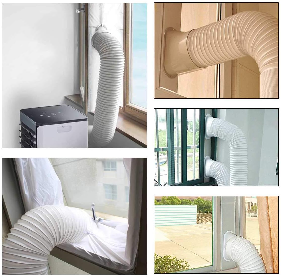 Portable Air Conditioning Hose, Flexible with 150 mm Diameter 200 cm Length, AC Exhaust Hose, Parts of the Air Conditioner with Counterclockwise Thread, Compatible with LG, Delonghi