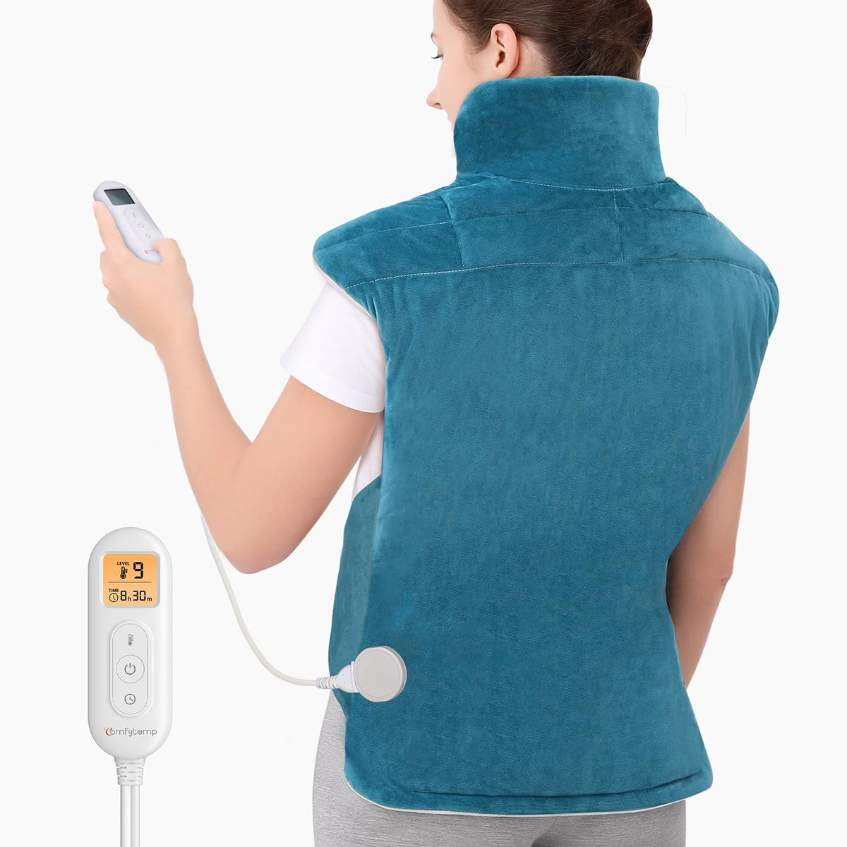 Comfytemp Fully Weighted Heating Pad for Neck Shoulder with 9 Heat Levels 0.5-9h Automatic Shut-Off 1 kg Neck Warmer Shoulder Warmer Electric Heat Pad Gifts for Mothers, Women, Mum, Dad