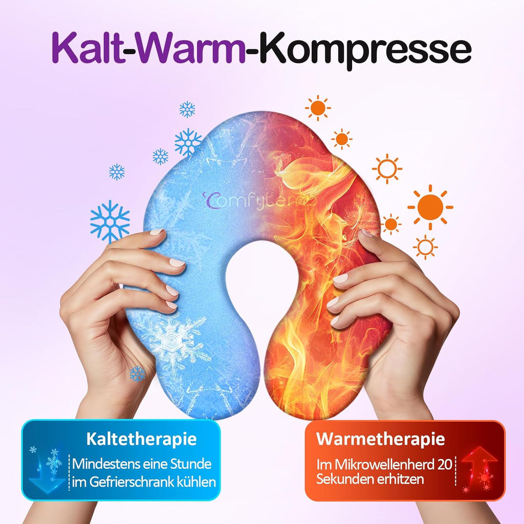 Comfytemp Large Cooling Pads Breast Cold Warm Compress 21 x 18 cm (2 Pieces) Dual Fabric Design Cooling Pack Gel Reusable Cooling Pad for Breast Pain Full Health Breast Pump Breastfeeding