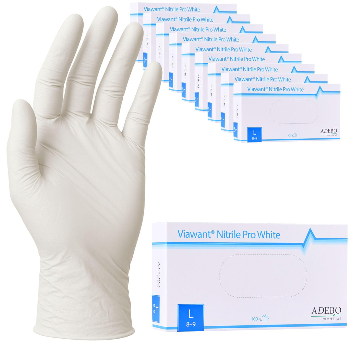 Disposable Gloves, XXL, Nitrile Gloves, Blue, Powder-Free, Latex-Free, Tear-Resistant & Sensitive EN 455 & EN 374, Size XS, S, M, L, XL, XXL Pack of 100