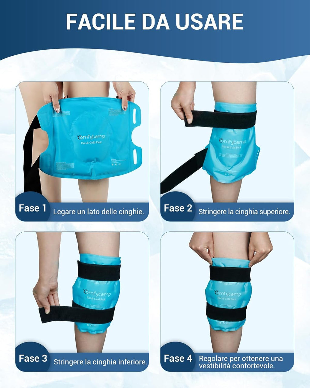 Comfytemp Reusable Cold & Heat Therapy for Knee Replacement Surgery to Relieve Pain, Injury, Swelling, Sprains, Bruises