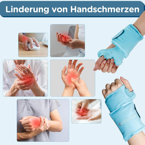 Comfytemp Cooling Cuff Wrist with Fastener (2 Pieces) Cooling Bandage, Gel Cooling Pads for Carpal Tunnel Pain, Arthritis and Tendonitis, Cold Warm Compress Cool Pack