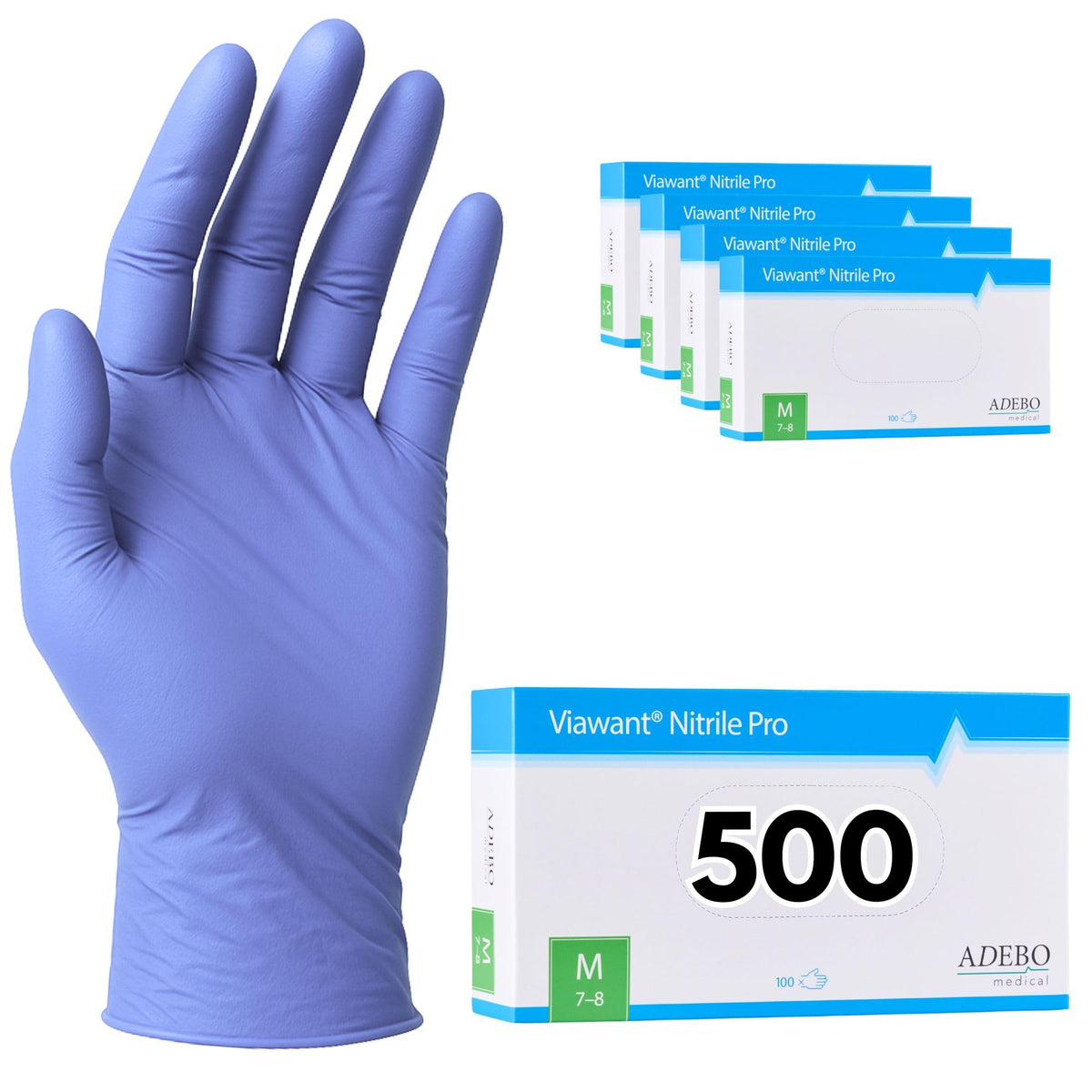 Disposable Gloves, XXL, Nitrile Gloves, Blue, Powder-Free, Latex-Free, Tear-Resistant & Sensitive EN 455 & EN 374, Size XS, S, M, L, XL, XXL Pack of 100