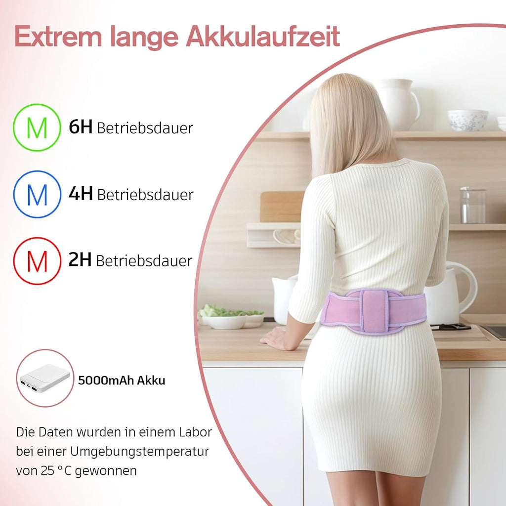 Comfytemp Large Heat Belt Period with 5000 mAh Battery for Periods Abdominal and Back 16 x 150 cm Wireless Heating Belt Menstruation Abdominal Warmer Back Warmer with USB Gifts for Mothers, Women, Mum