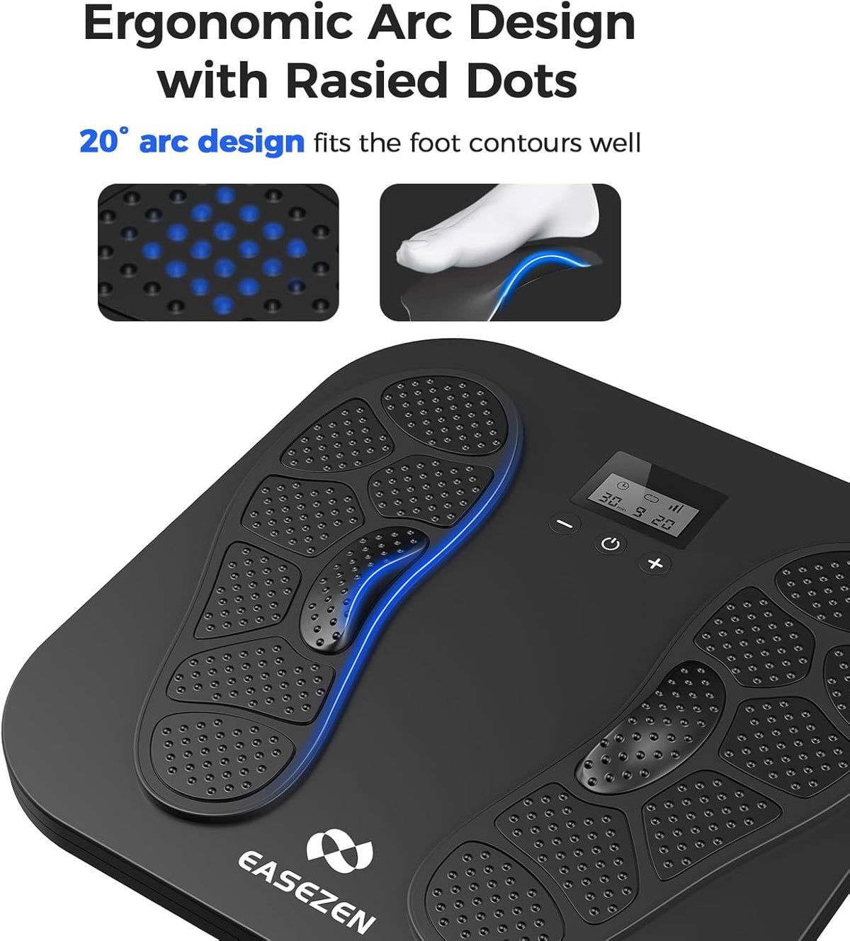 Medic EMS & TENS Electric Foot Massager, Foot Circulation Stimulator with 10 Modes and 20 Intensity Levels to Improve Blood Circulation, Relieve Pain, Swollen and Neuropathy
