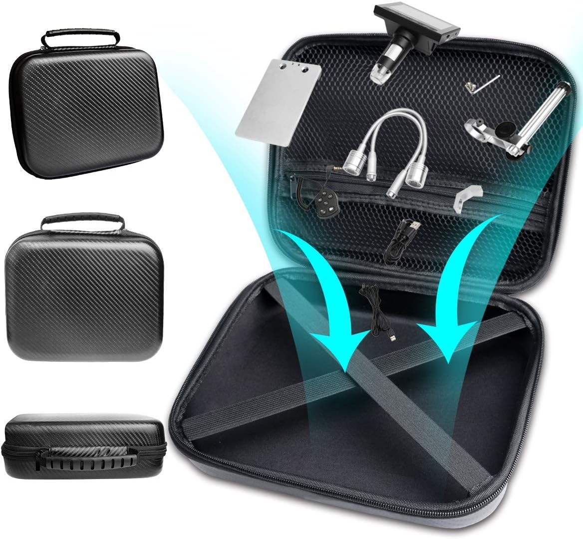 Original LCD Digital Microscope Carry Case, Ultra Big Size Storage Bag Box for USB/WiFi/LCD Screen, Handheld Portable Microscope, Camera, Endoscope, Magnifying Glass, Pocket Microscope