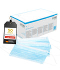 Surgical Masks Type IIR - Pack of 50 | Medical 3-Layer Disposable Masks | EN 14683 & CE Certified | BFE ≥98% | Blue | Latex Free & Hypoallergenic, Breathable