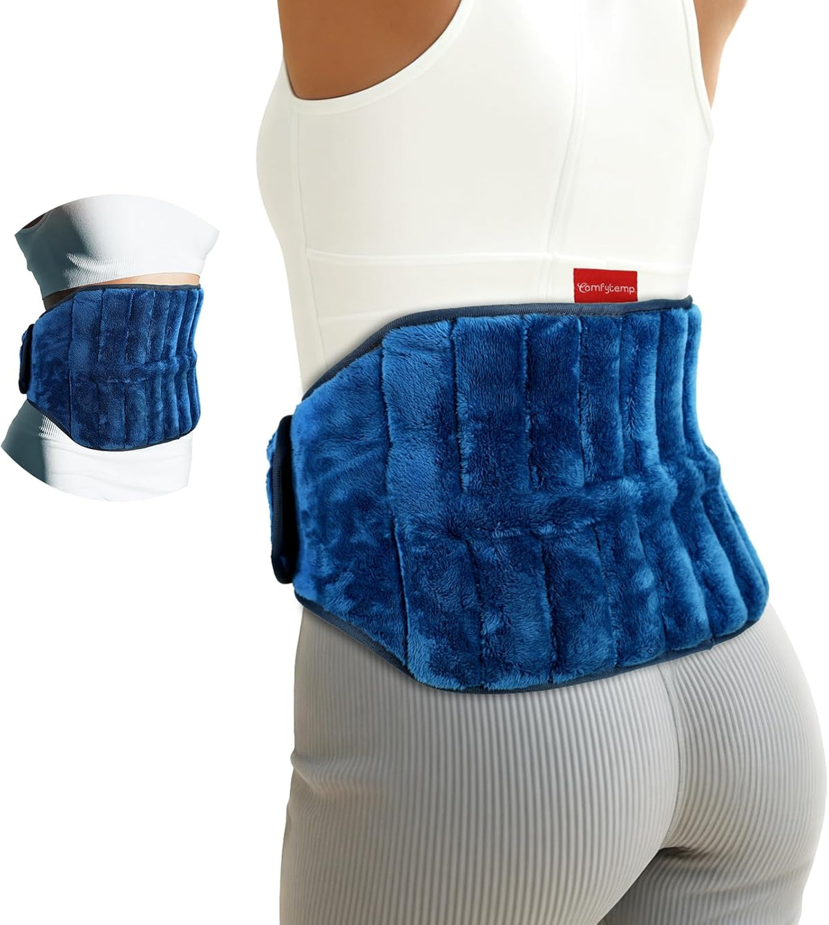 Comfytemp Grain Pillow Microwave Heat Cushion for Back Stomach, Natural Linseed Moist Heat Back Warmer Heat Belt Heating Belt Period (1.2 kg) Gifts