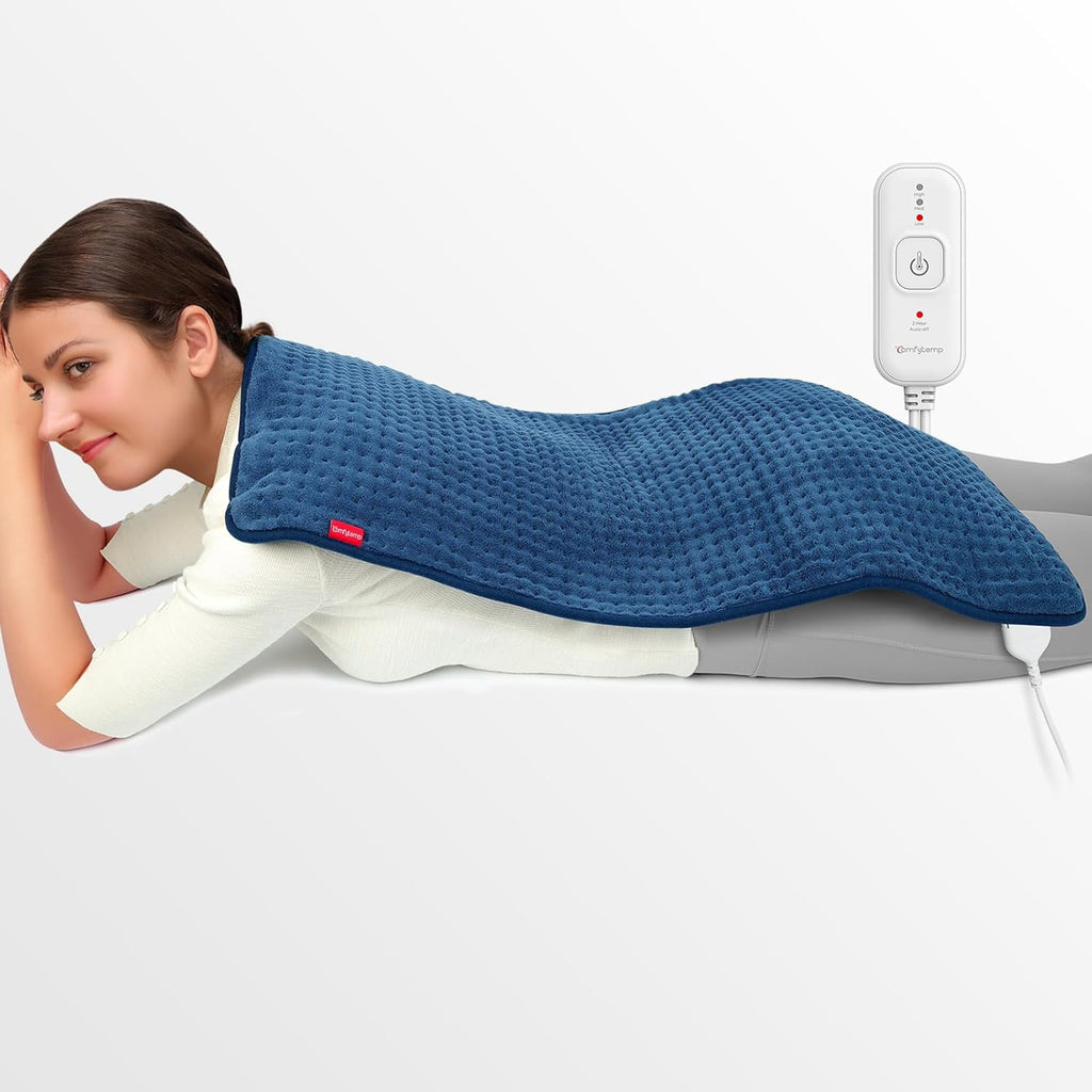Comfytemp XXL Large Heating Pad 83 x 43 cm, Ultra Soft Heat Pad with Automatic Shut-Off, Age-Friendly Electric Blanket with Safety System for Back, Shoulder, Neck, Stomach, Legs, Knee, Machine Washable
