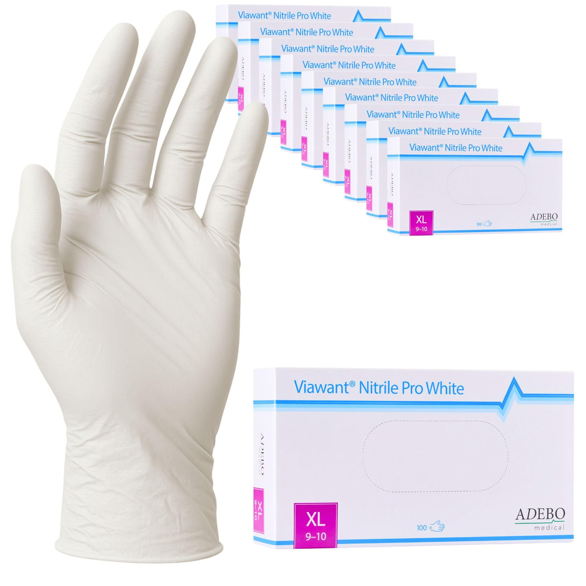 Disposable Gloves, XXL, Nitrile Gloves, Blue, Powder-Free, Latex-Free, Tear-Resistant & Sensitive EN 455 & EN 374, Size XS, S, M, L, XL, XXL Pack of 100