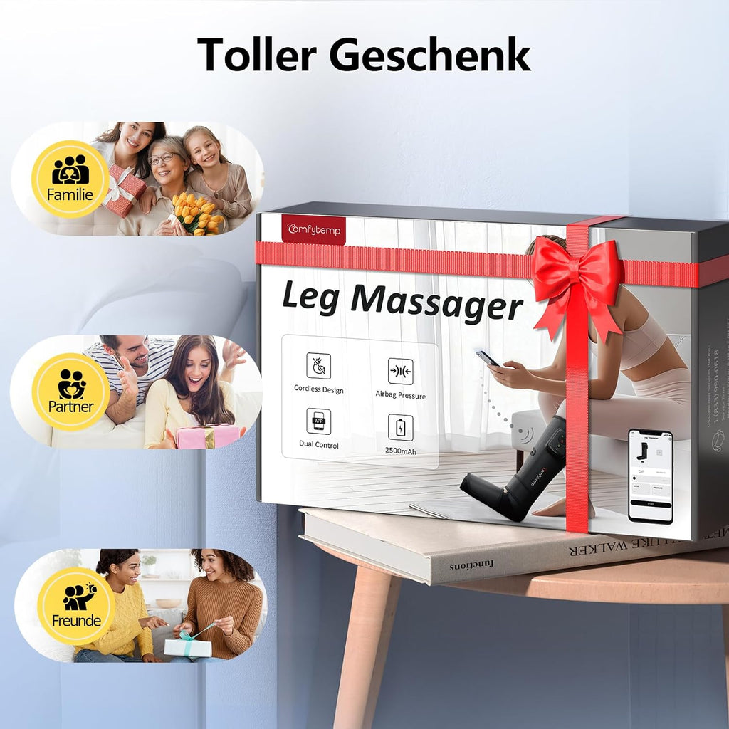 Comfytemp Wireless Leg and Foot Massager Leg Massager Air Compression Massage for Foot Legs Calves Lower Leg Massager with DIY (1 Piece) Gifts for Mothers, Women, Mum, Dad