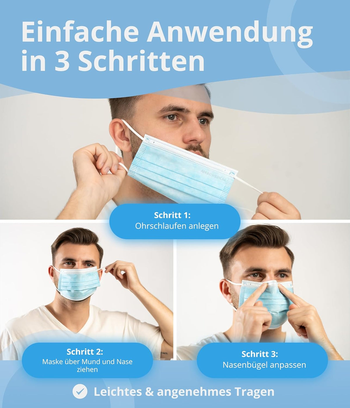 Surgical Masks Type IIR - Pack of 50 | Medical 3-Layer Disposable Masks | EN 14683 & CE Certified | BFE ≥98% | Blue | Latex Free & Hypoallergenic, Breathable