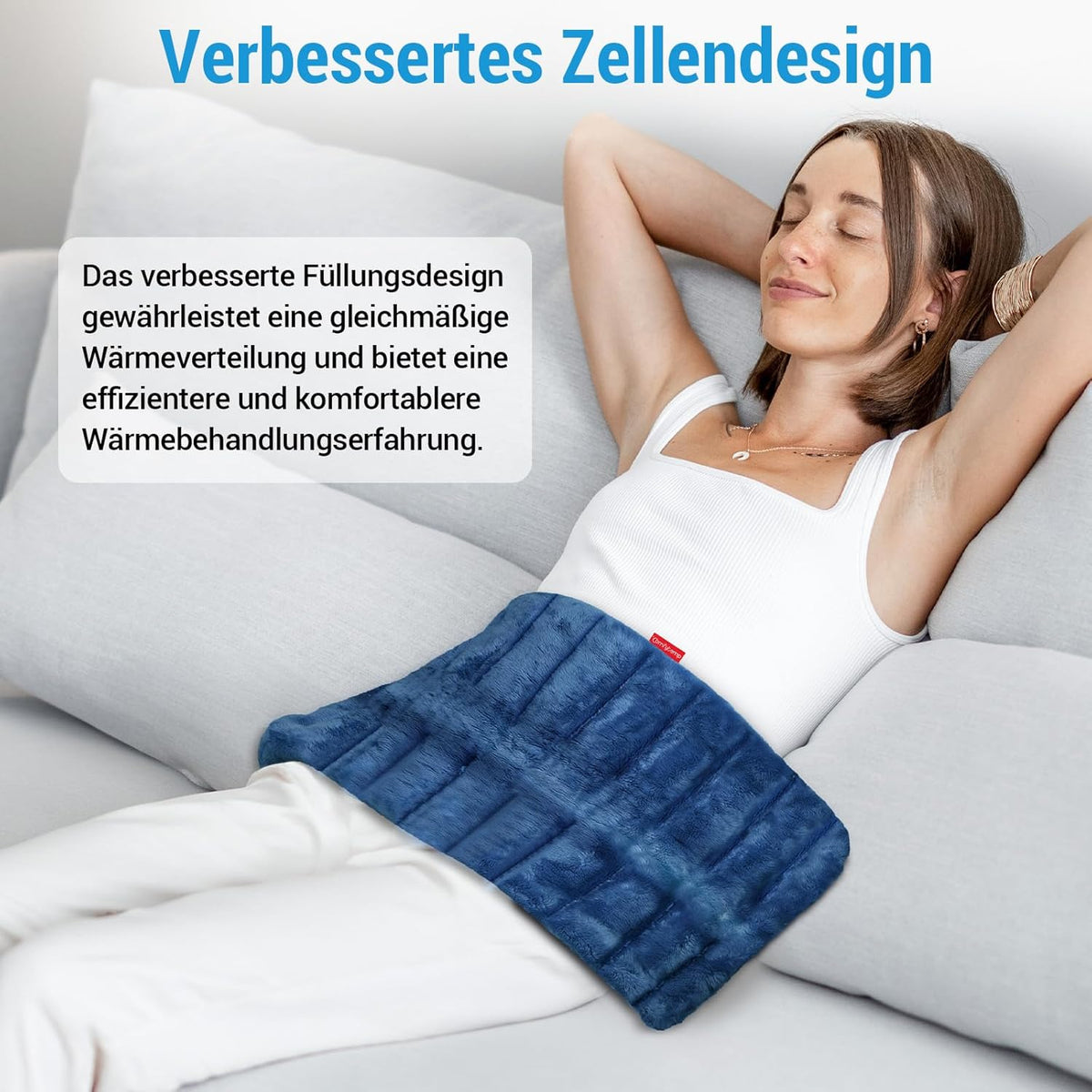 Comfytemp Large Weighted Grain Cushion 30 x 60 cm 1.8 kg Microwave Heat Cushion, Natural Linseed Moist Heat for Back, Neck, Shoulder, Stomach, Legs, Knee, XXL