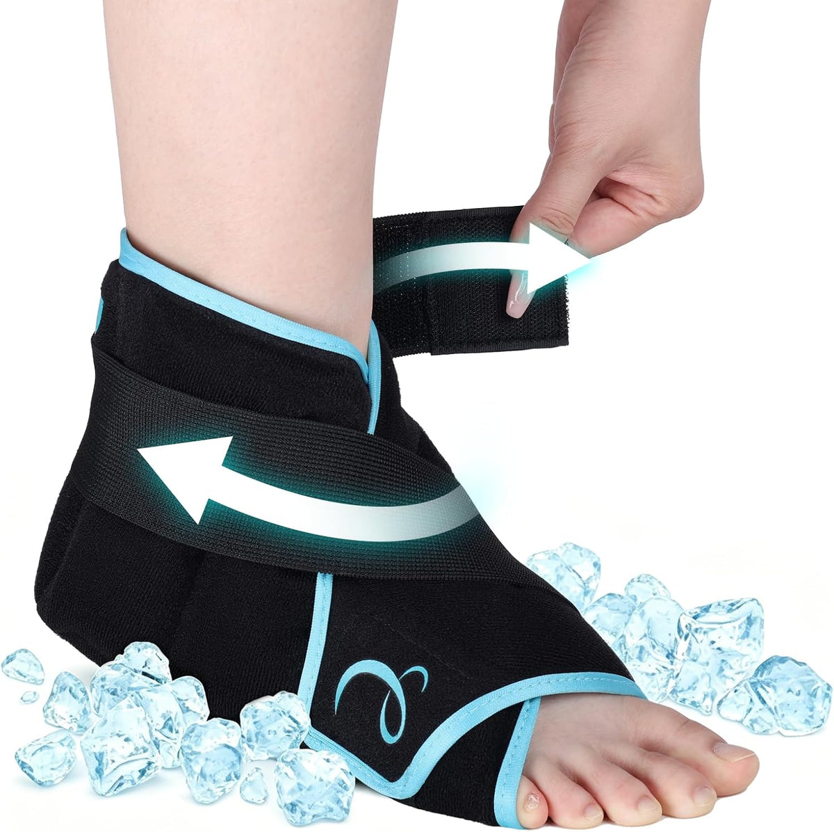 Comfytemp Cooling Cuff Foot Ankle Gel Cooling Pads (1 Piece) Cooling Bandage Ankle Pain Relief Cold Warm Compress Reusable Plantar Fasciitis Heel Spurs Rheumatism After Surgery Gifts