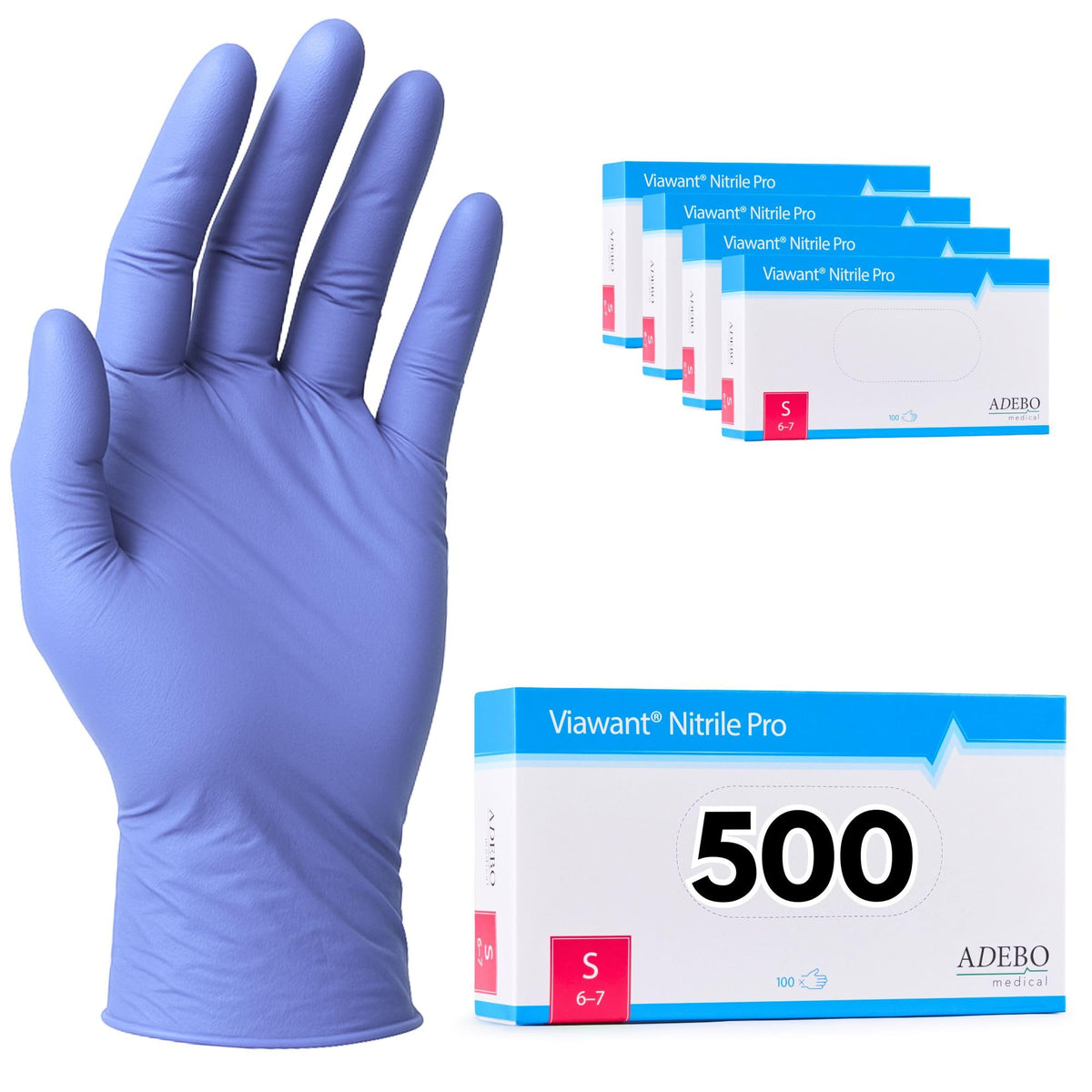 Disposable Gloves, XXL, Nitrile Gloves, Blue, Powder-Free, Latex-Free, Tear-Resistant & Sensitive EN 455 & EN 374, Size XS, S, M, L, XL, XXL Pack of 100