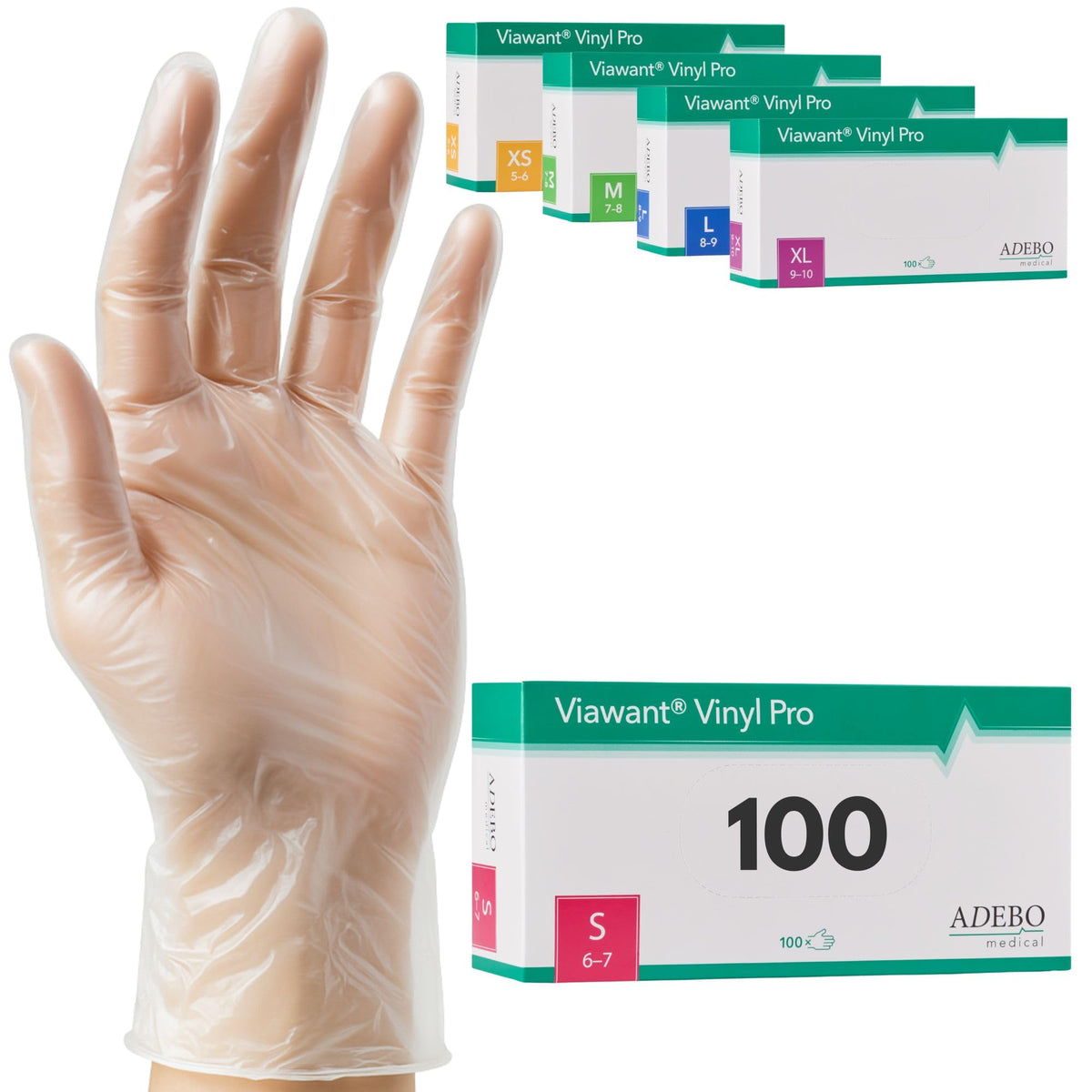 Vinyl Gloves Pack of 100 | M | Disposable Gloves Vinyl Gloves Very Touch Sensitive - Sturdy, Powder-Free & Latex Free - Tear-Resistant Rubber Gloves | Size XS, S, M, L, XL