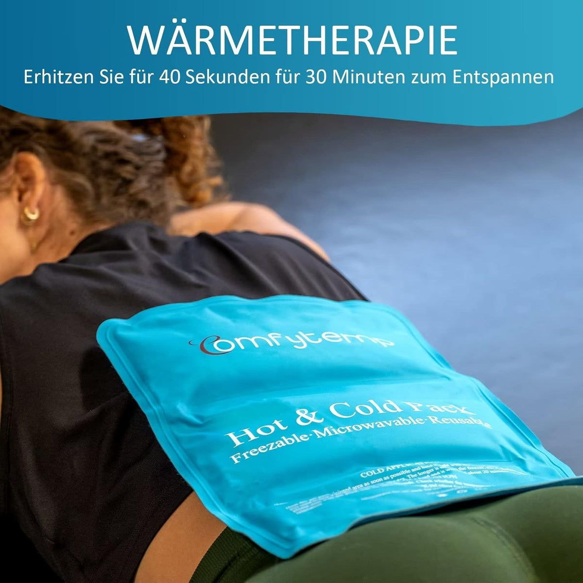 Comfytemp Large Cooling Pads Gel with Strap, 27 x 37 cm, Cool Pack for Shoulders, Neck, Back, Knee, Buttocks, Reusable, Cuddly, Soft, Ice Bag, Cool Pack, Cold Warm Compress, Cooling Pad, XXL