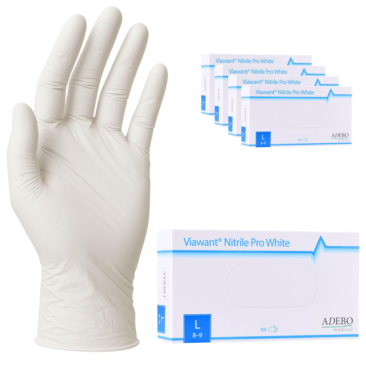 Disposable Gloves, XXL, Nitrile Gloves, Blue, Powder-Free, Latex-Free, Tear-Resistant & Sensitive EN 455 & EN 374, Size XS, S, M, L, XL, XXL Pack of 100