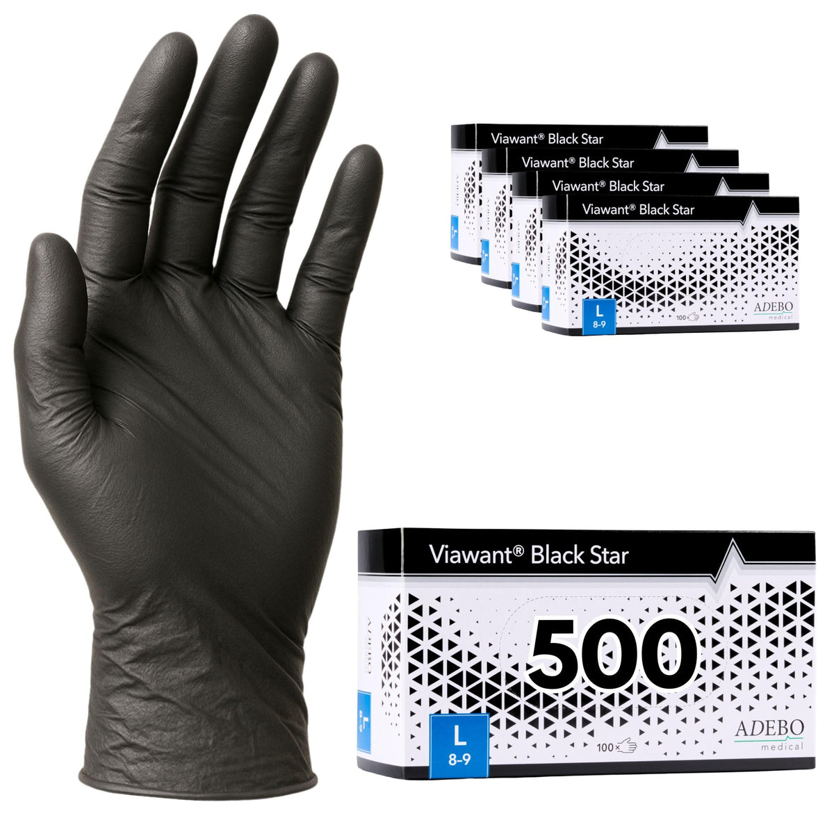 Disposable Gloves, XXL, Nitrile Gloves, Blue, Powder-Free, Latex-Free, Tear-Resistant & Sensitive EN 455 & EN 374, Size XS, S, M, L, XL, XXL Pack of 100