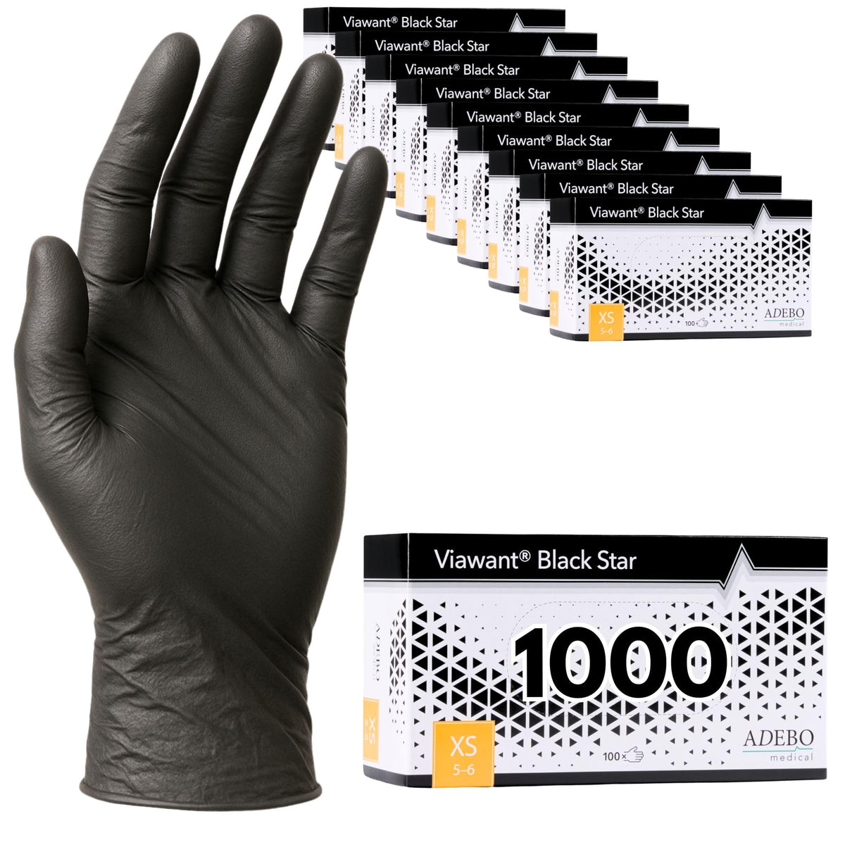 Disposable Gloves, XXL, Nitrile Gloves, Blue, Powder-Free, Latex-Free, Tear-Resistant & Sensitive EN 455 & EN 374, Size XS, S, M, L, XL, XXL Pack of 100