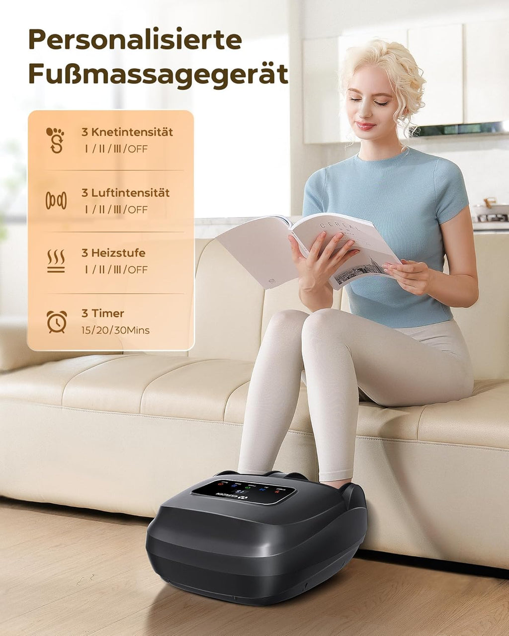 EaseZen Shiatsu Foot Massager, 2026 Upgrade Relaxation Foot Massager with Remote Control & LCD Display, Birthday Gift for Women/Mothers/Dads, Up to Shoe Size 48