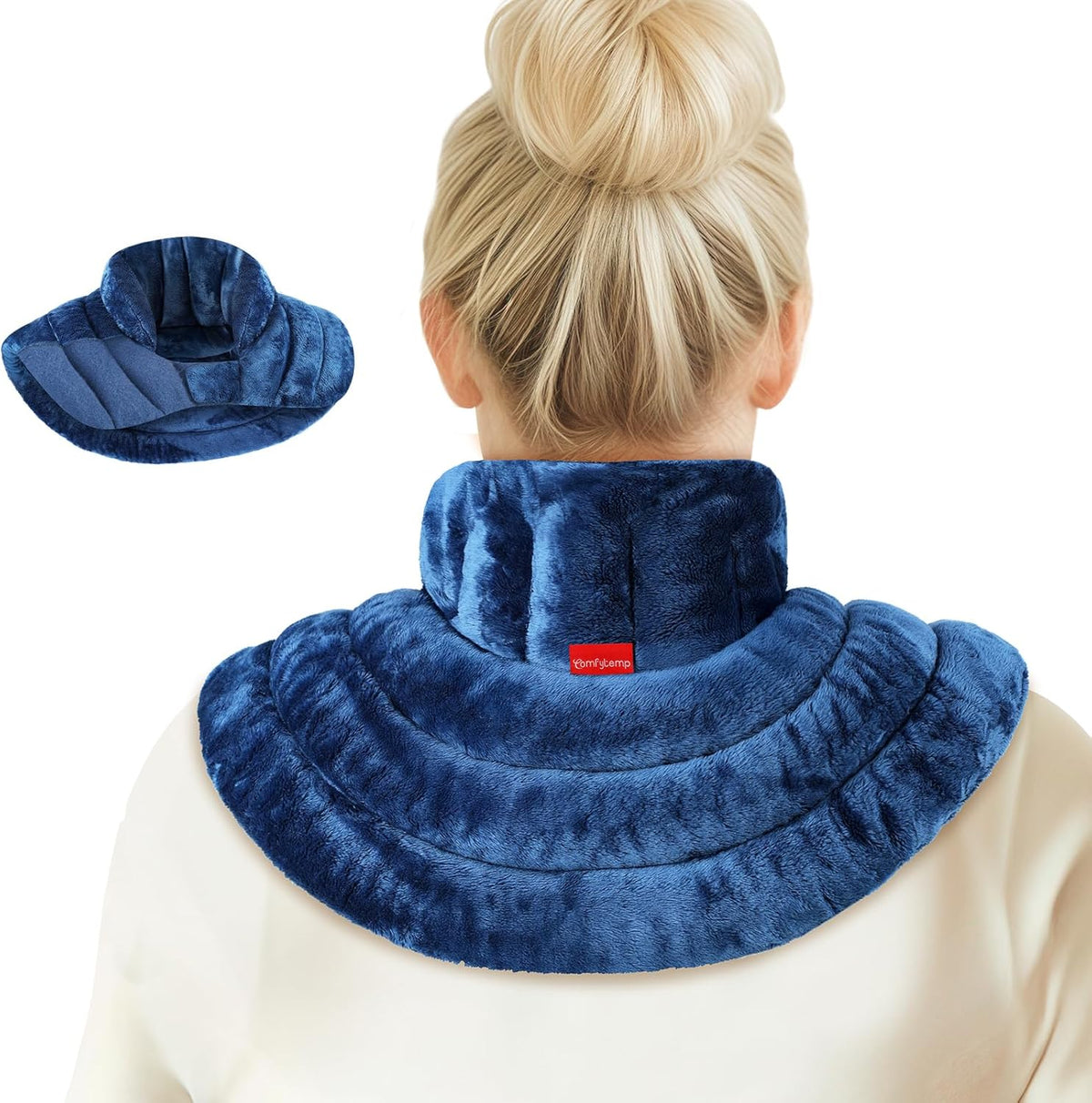 Comfytemp Weighted Heat Cushion Neck Grain Pillow 1.1 kg Microwave Neck Warmer Neck Warmer with Ultra Soft Surface, Natural Linseed Moist Heat