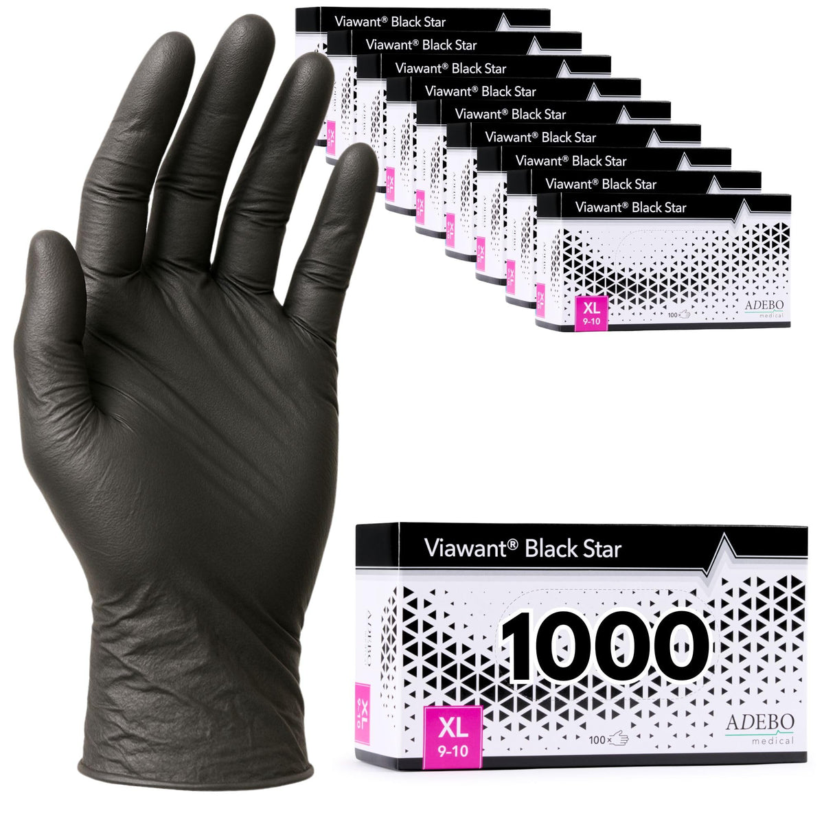 Disposable Gloves, XXL, Nitrile Gloves, Blue, Powder-Free, Latex-Free, Tear-Resistant & Sensitive EN 455 & EN 374, Size XS, S, M, L, XL, XXL Pack of 100