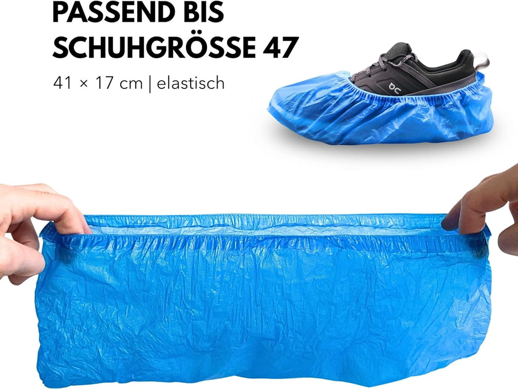 ADEBO Waterproof Shoe Covers, Pack of 100, CPE Overshoes 3 g, Non-Slip, Tear-Resistant, Universal Fit, Disposable, for Household and Commercial Use