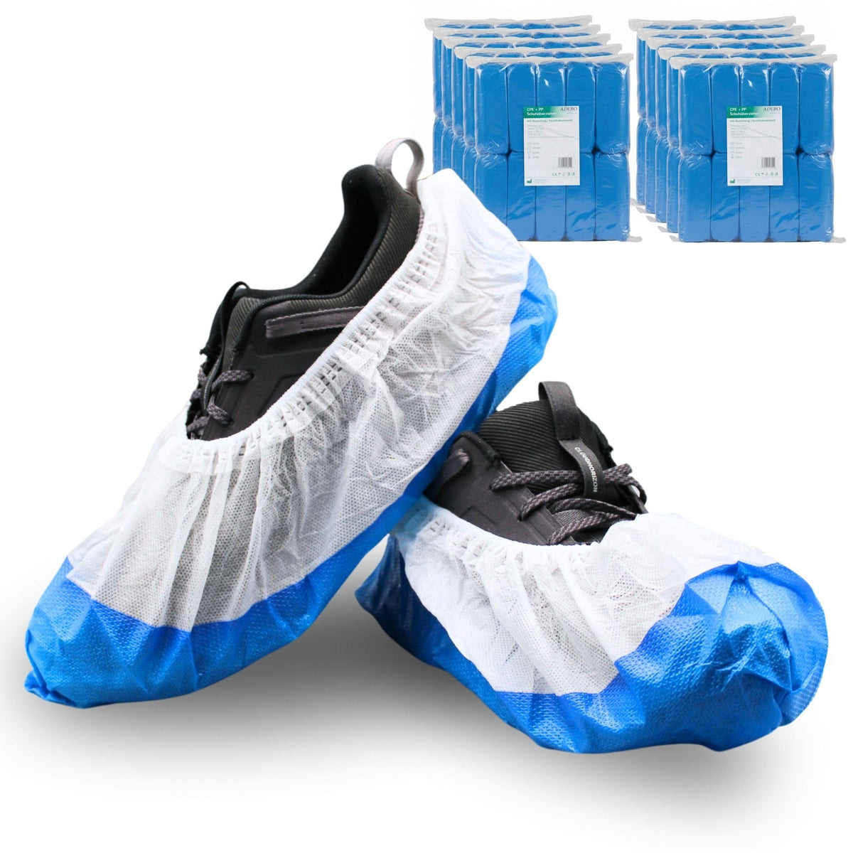 ADEBO Waterproof Shoe Covers, Pack of 100, CPE Overshoes 3 g, Non-Slip, Tear-Resistant, Universal Fit, Disposable, for Household and Commercial Use