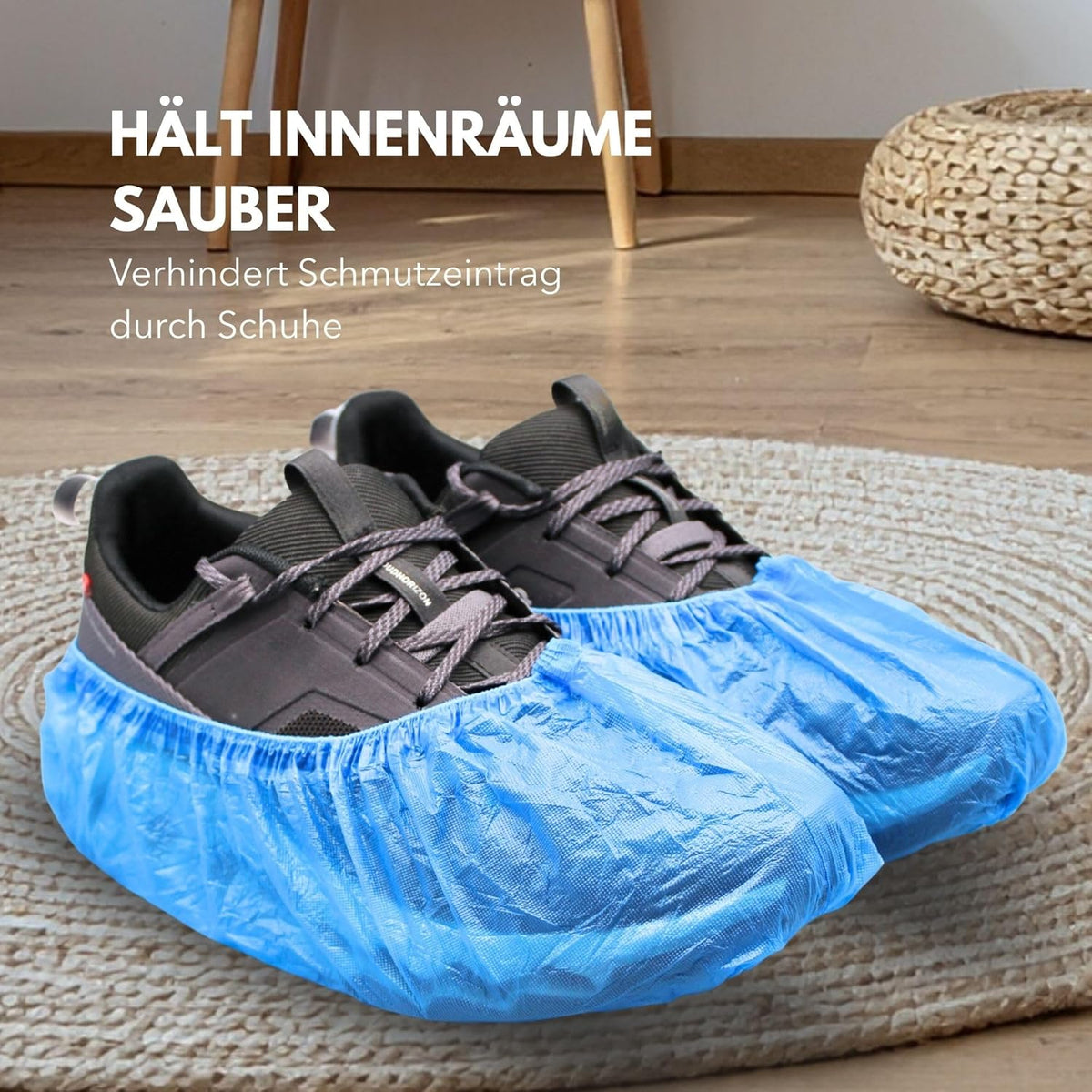 ADEBO Waterproof Shoe Covers, Pack of 100, CPE Overshoes 3 g, Non-Slip, Tear-Resistant, Universal Fit, Disposable, for Household and Commercial Use