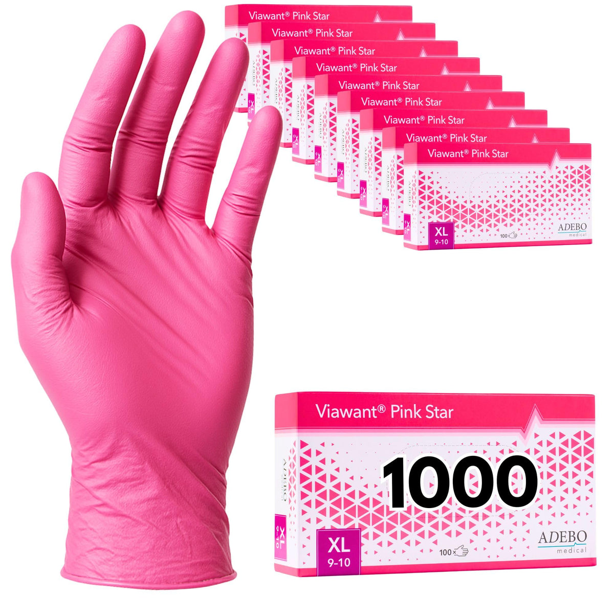 Disposable Gloves, XXL, Nitrile Gloves, Blue, Powder-Free, Latex-Free, Tear-Resistant & Sensitive EN 455 & EN 374, Size XS, S, M, L, XL, XXL Pack of 100