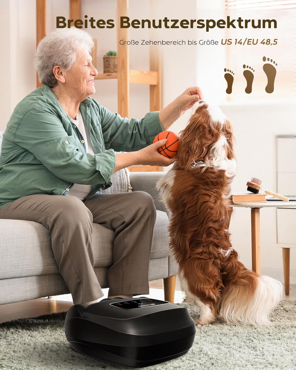 EaseZen Shiatsu Foot Massager, 2026 Upgrade Relaxation Foot Massager with Remote Control & LCD Display, Birthday Gift for Women/Mothers/Dads, Up to Shoe Size 48